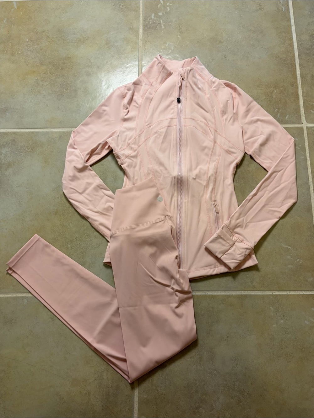 Lululemon Pink Jacket and Leggings Set Size 2